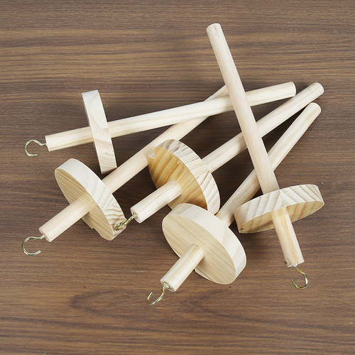 纺线锤DIY毛线合股宠物狗毛猫毛发围脖编织纪念实木捻线器 - 图1