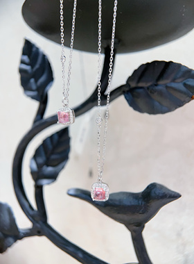 糖塔碧玺项链女正方形