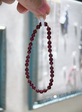 天然紫牙乌石榴石手链女款