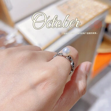 珍珠戒指原创设计小众轻奢ins风