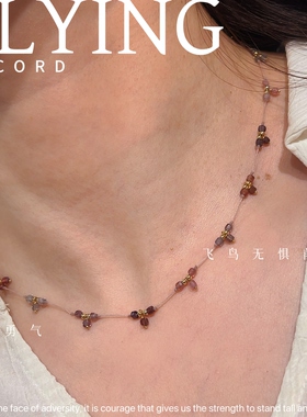 法式小众满天星尖晶石锁骨链