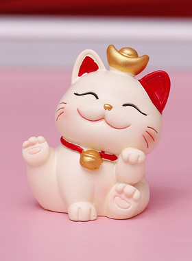 喜庆猫新春礼物四森客厅摆件节庆日新年工艺礼品创意玄关装饰品