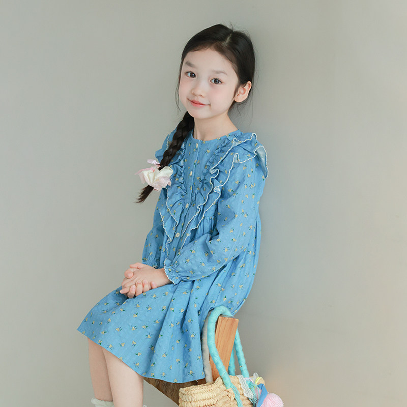大耳象女童碎花大花边长袖连衣裙小衫半裙春季新款儿童纯棉套装,淘宝优惠券,粉丝福利购,淘宝优惠卷