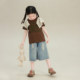 Big Ear Elephant Girls' Ripped Bearded Denim Shorts 2026 Summer Style New Baoer Loose Straight All-match all-match thin Pants