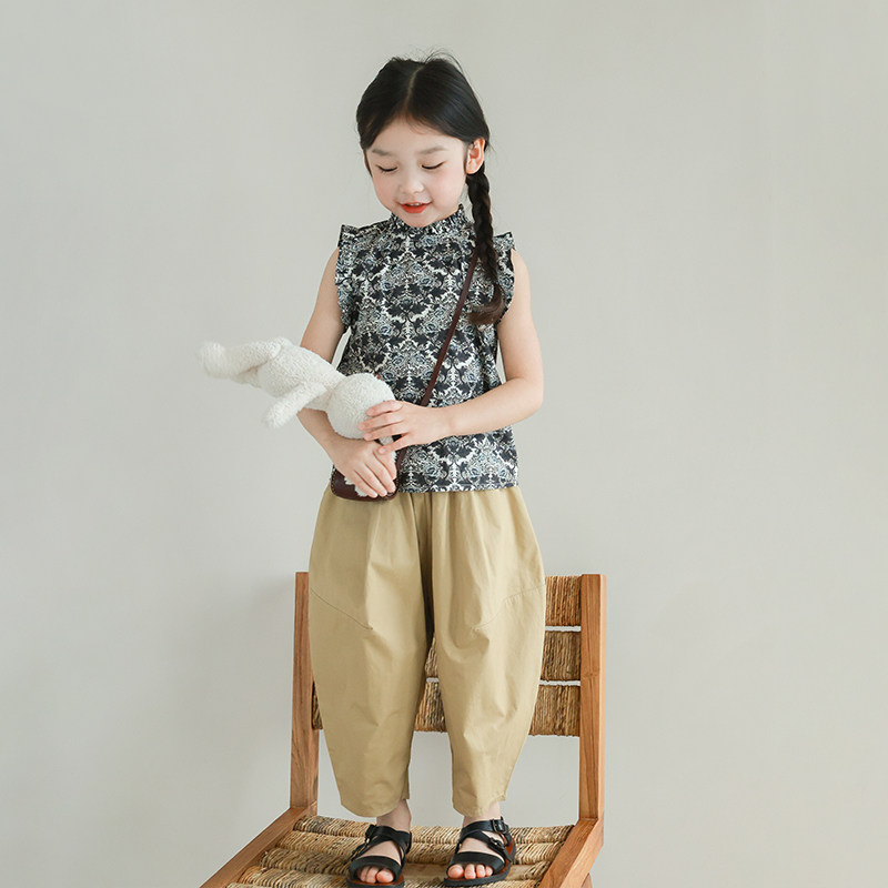 utouto大耳象女童萝卜裤2024夏季新款女孩纯色休闲宽松裤子儿童,淘宝优惠券,粉丝福利购,淘宝优惠卷