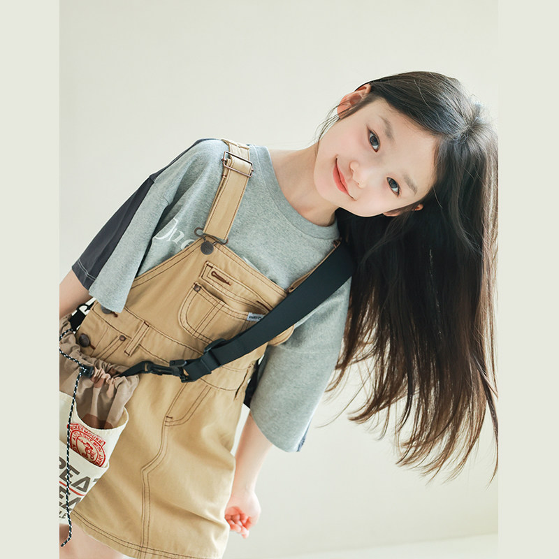 大耳象女童撞色线纯棉牛仔背带裙夏季新款儿童时装裙子,淘宝优惠券,粉丝福利购,淘宝优惠卷