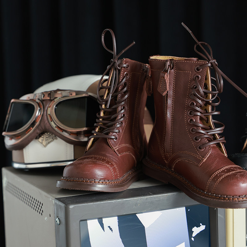 大耳象女童中筒皮靴秋季新款宝儿复古防滑百搭马丁鞋子,淘宝优惠券,粉丝福利购,淘宝优惠卷