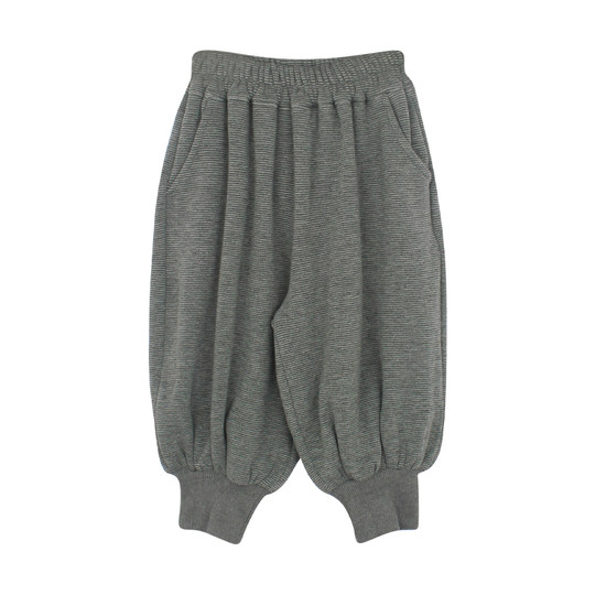 Big Ear Elephant Girls Solid Color Threaded 2.0 Casual Pants Winter Baoer Plus Velvet Sports Thick Parent-Childs