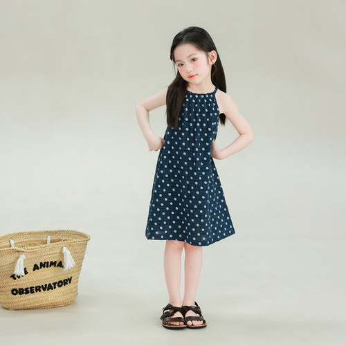 大耳象女童圆点条纹吊带裙2026夏季新款宝儿休闲小众无袖连衣裙子 - 图3