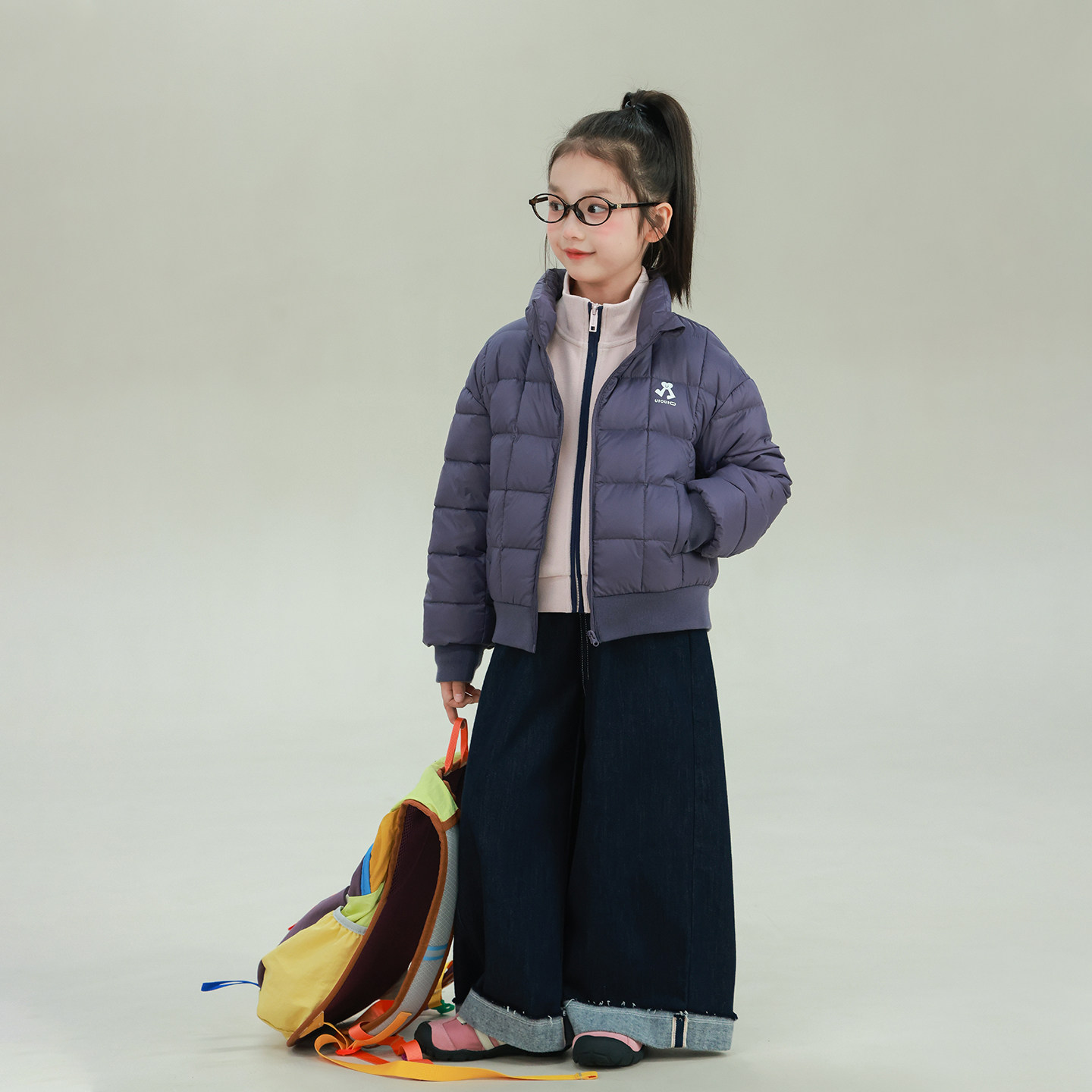 大耳象女童纯色方格立领羽绒服冬季新款宝儿90白鸭绒保暖御寒外套,淘宝优惠券,粉丝福利购,淘宝优惠卷