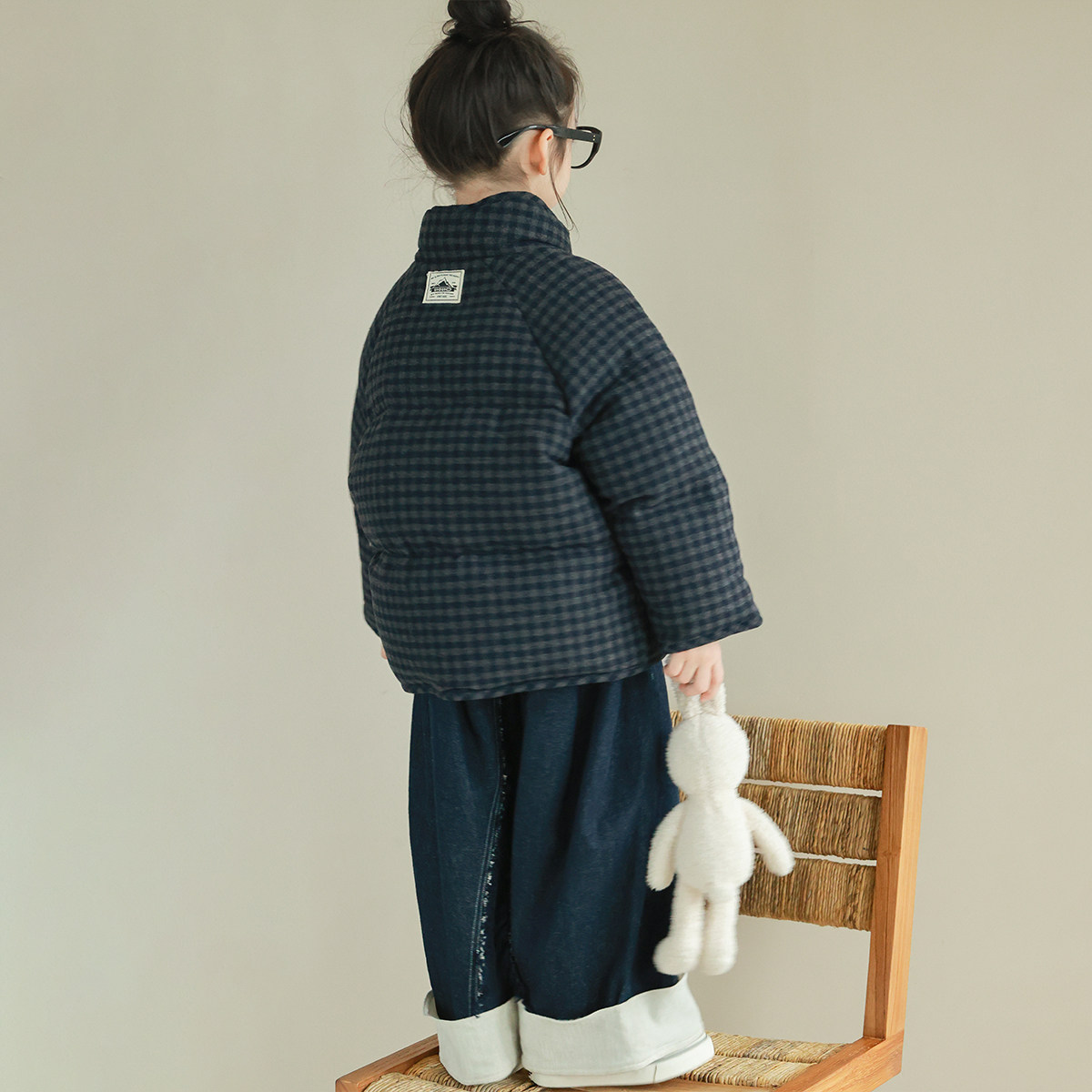 大耳象女童格子小立领羽绒服冬季新款女宝绵羊毛外套,淘宝优惠券,粉丝福利购,淘宝优惠卷