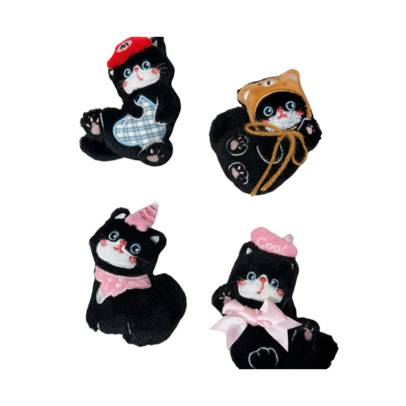 秋冬季可爱搞怪卡通小猫毛绒玩偶胸针装饰品服饰围巾袜子diy配饰,淘宝优惠券,粉丝福利购,淘宝优惠卷