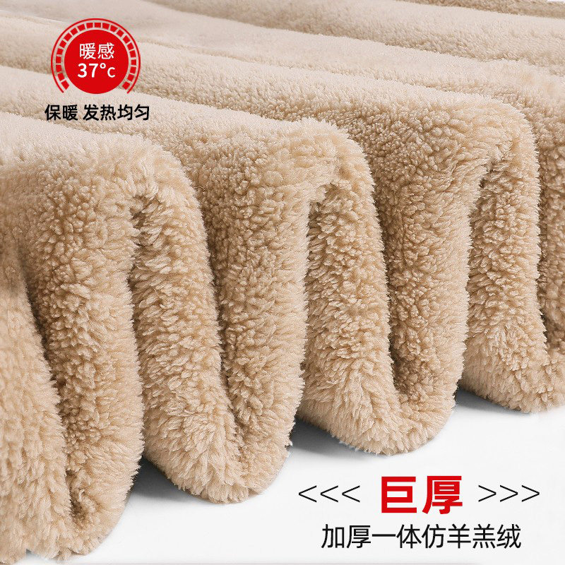 冬季加绒宽松束脚卫裤羊羔绒裤子 偶顶休闲裤