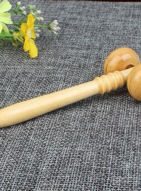 迷你天然木质脸摩廋脸神器眼部按摩器滚轮手指按摩棒舒缓神经解压