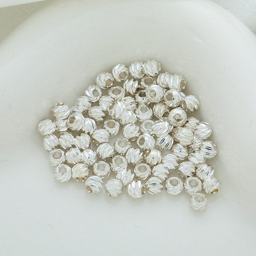 14k包金保色横切花珠保色圆珠隔珠diy手工串手链项链饰品首饰散珠 - 图2