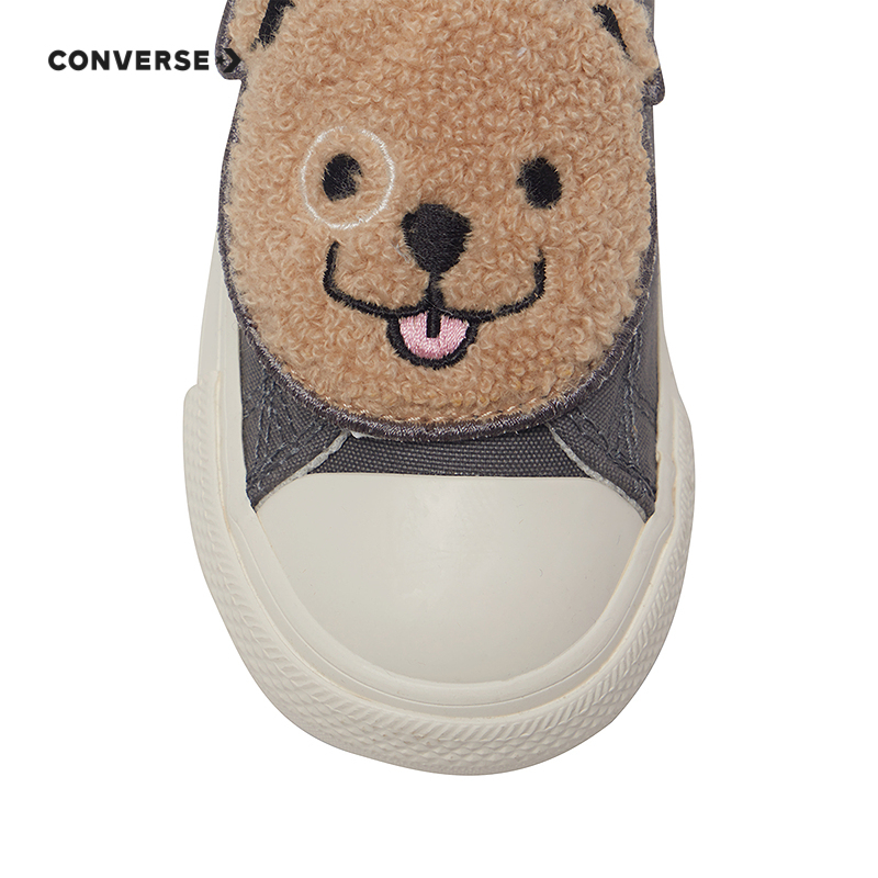 匡威童装运动休闲鞋24冬季新款男童小熊魔术贴低帮帆布鞋A11118C - 图2