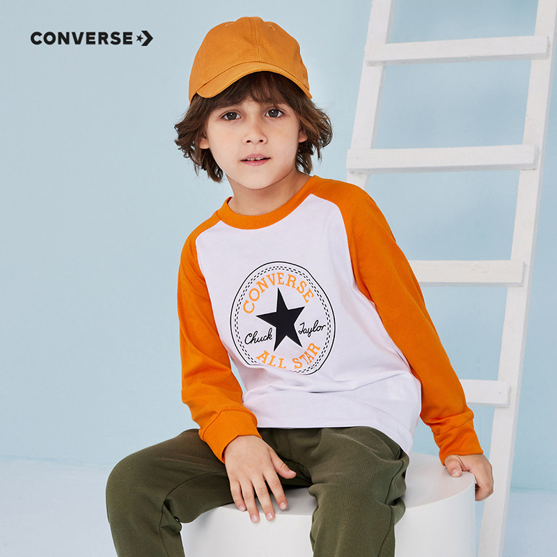 匡威儿童装男童2022春秋款纯棉t恤 converse童鞋T恤