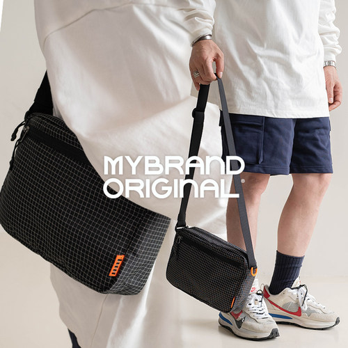 埋不烂时光 潮流经典格纹斜挎包多口袋单肩包switch收纳包 MK025 - 图1