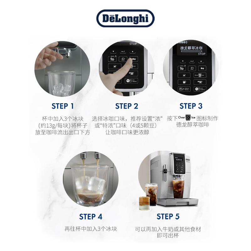 delonghi/德龙 D5 W全自动咖啡机进口家用意式小型现磨中文办公室 - 图1