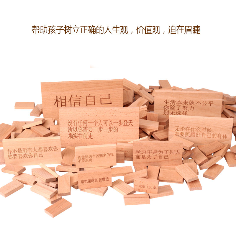 小众礼物男孩创意十片多米诺骨牌 毛手毛脚玩具建构/拼插积木