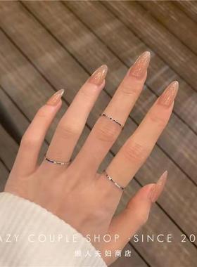 显瘦细的素圈光面戒指简约时尚百搭网红ins冷淡风小众细圈指环女