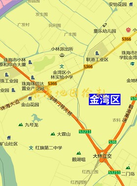 广东省珠海市城市区域地图