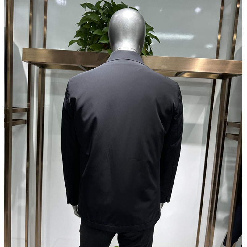 尼克服男士无痕翻领行政夹克款全兔毛内胆脱卸商务休闲牛奶丝面料 - 图2