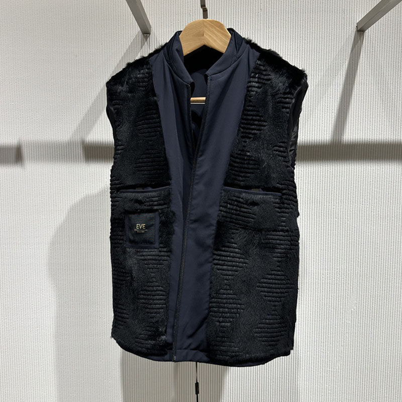 极简风深蓝男士翻领夹克款兔毛内胆尼克服冬季商务外套牛奶丝面料,淘宝优惠券,粉丝福利购,淘宝优惠卷