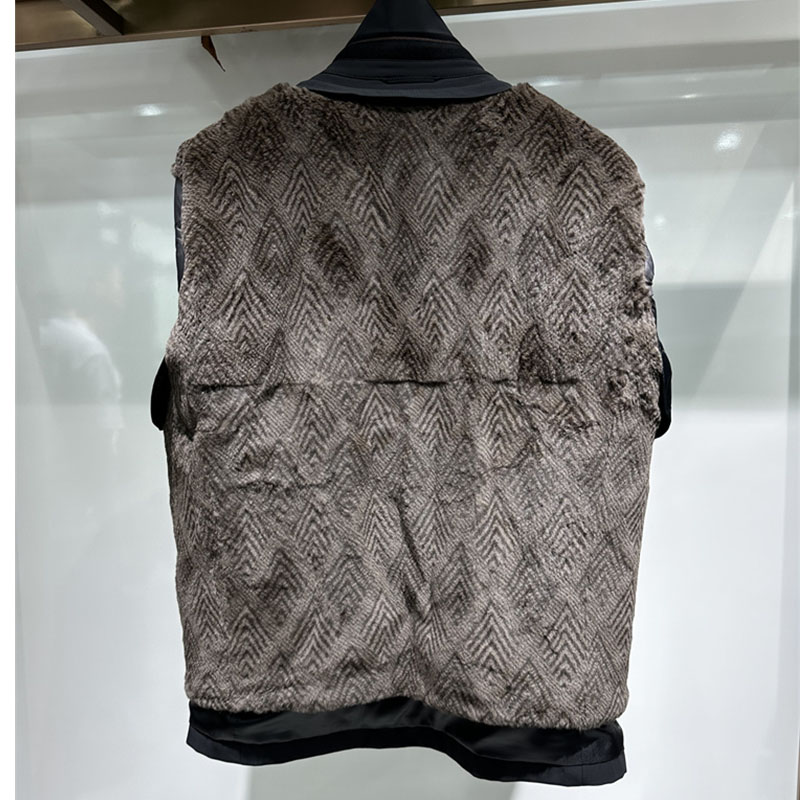 尼克服男士无痕翻领行政夹克款全兔毛内胆脱卸商务休闲牛奶丝面料 - 图1