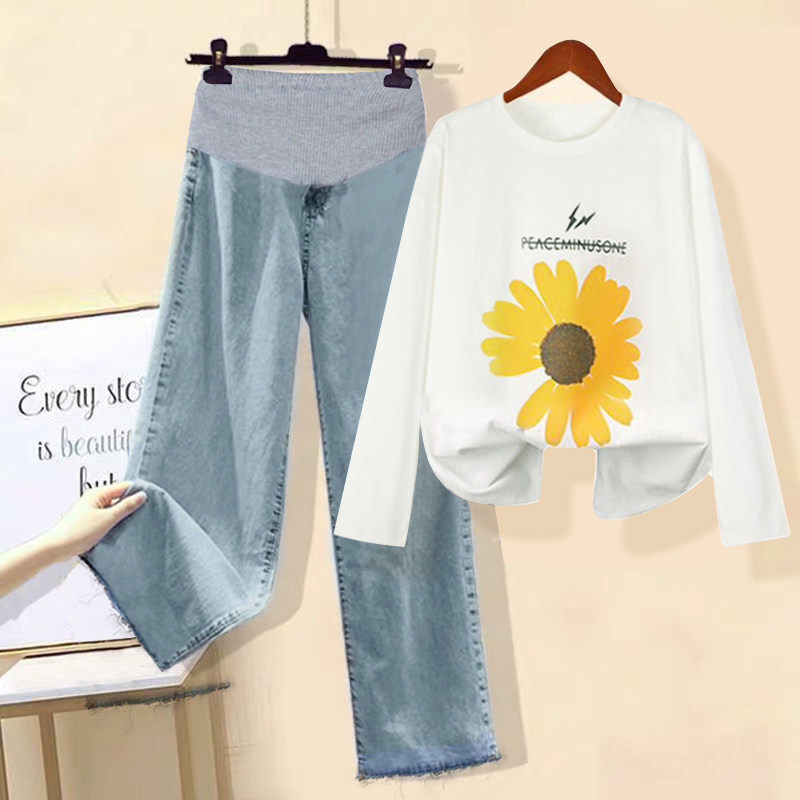 宽松阔腿潮妈秋冬外穿时尚孕妇裤子 沐月母婴孕妇打底裤