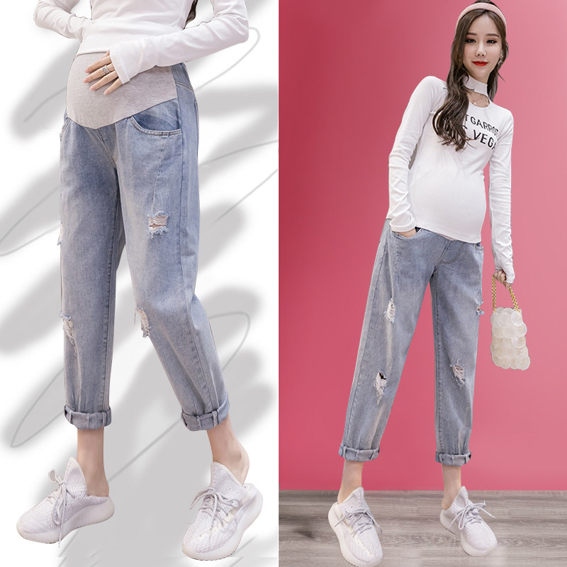 外穿时尚秋冬装潮妈洋气孕妇裤子 沐月母婴孕妇直筒裤