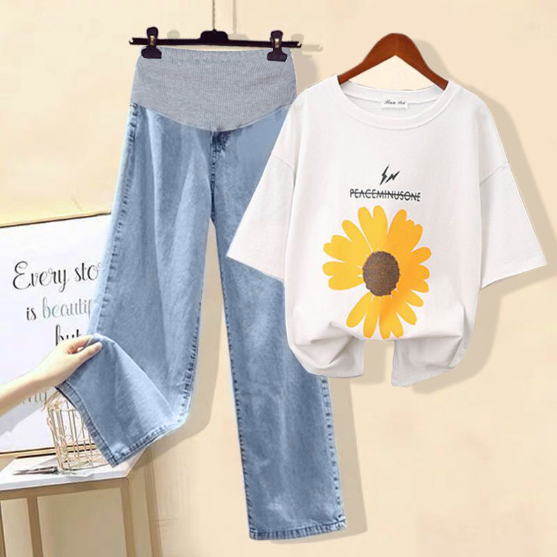 宽松阔腿潮妈洋气加绒外穿孕妇裤子 沐月母婴孕妇阔腿裤