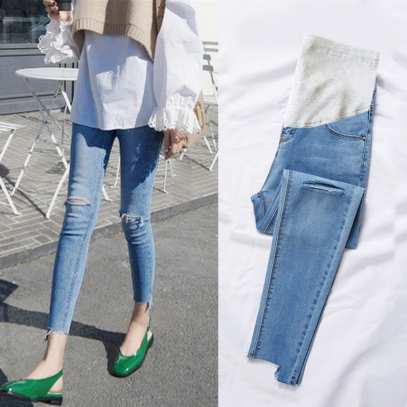 外穿时尚九分矮个子潮妈孕妇裤子 沐月母婴孕妇打底裤