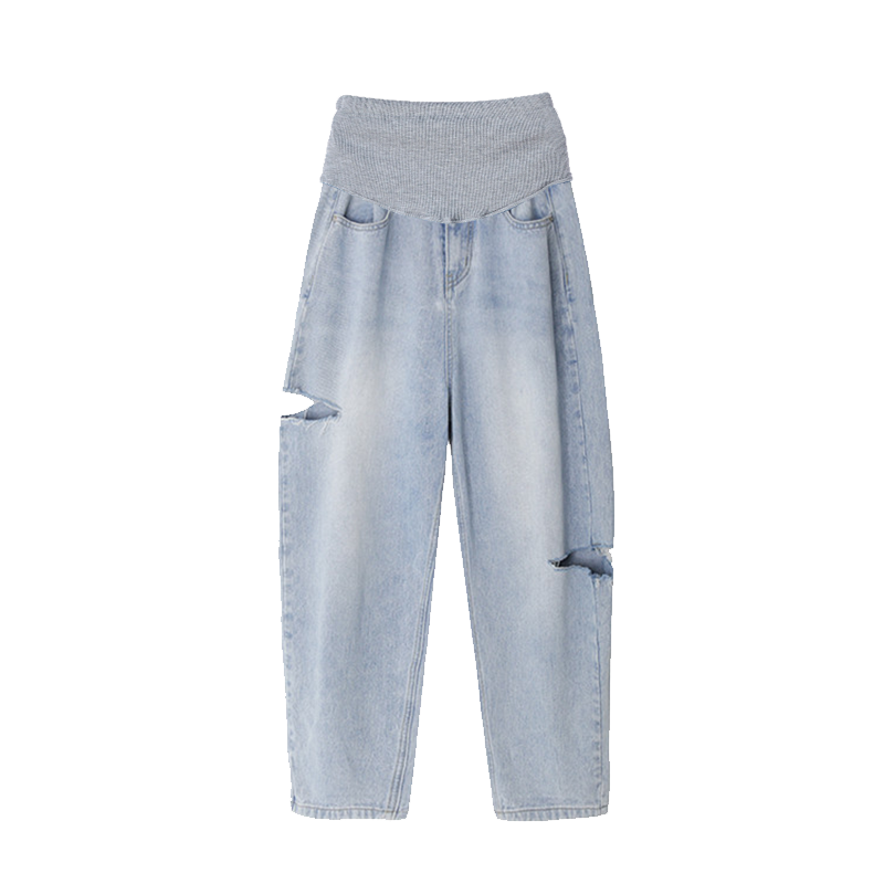 孕妇裤秋季潮妈外穿老爹牛仔裤子 沐月母婴孕妇打底裤