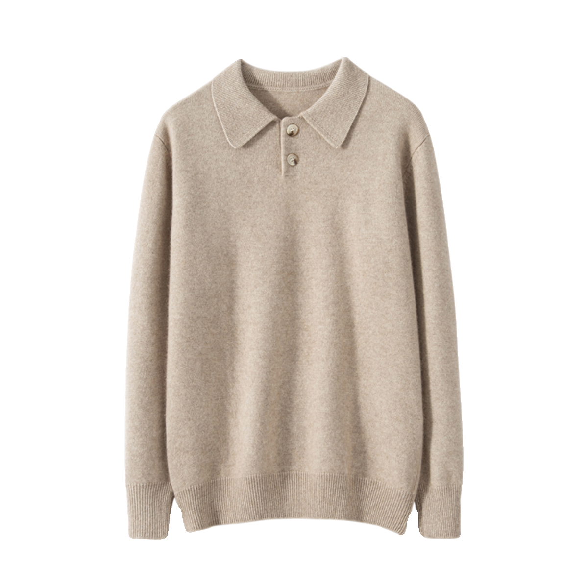 重磅厚双股100%山羊绒衫男士polo领毛衣宽松翻领羊毛长袖t恤商务,淘宝优惠券,粉丝福利购,淘宝优惠卷