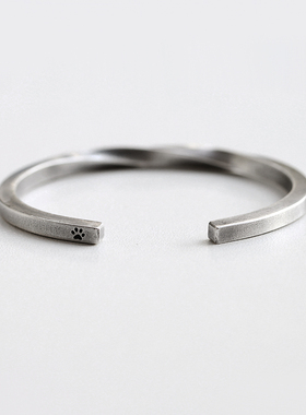 莫比乌斯环纯银手镯刻字定制情侣