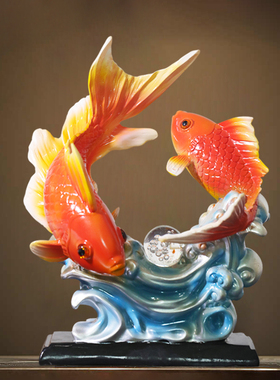 年年有余开业招财锦鲤鱼桌面摆件