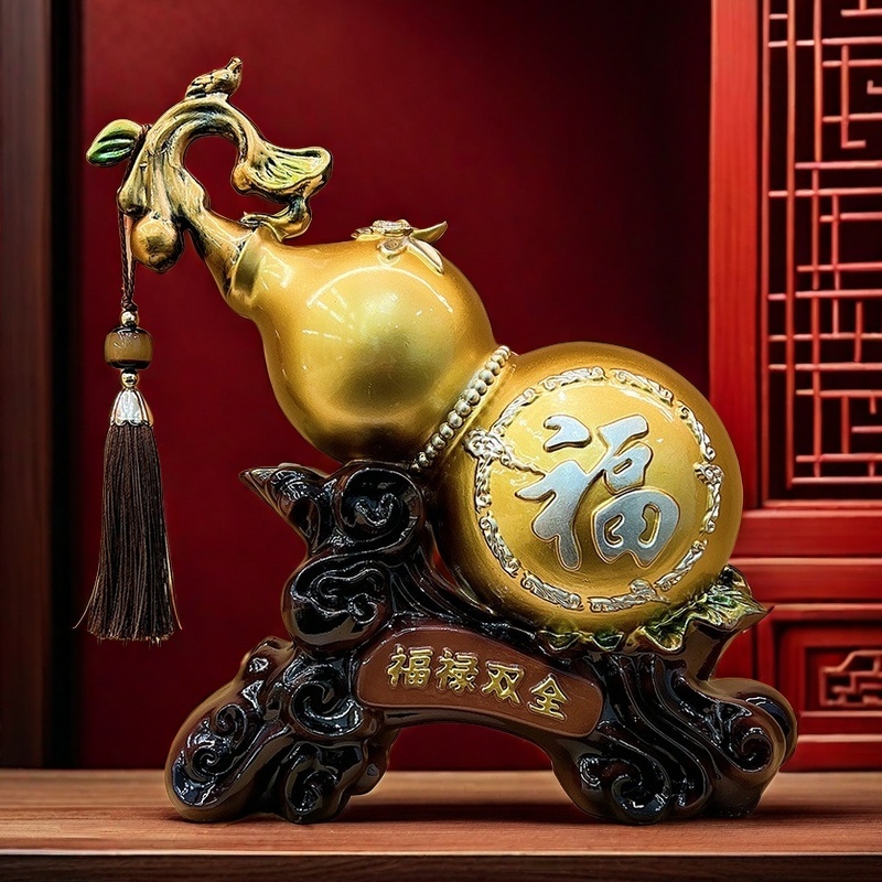 创意葫芦摆件玄关电视柜桌面酒柜装饰品客厅中式招财乔迁新居礼物