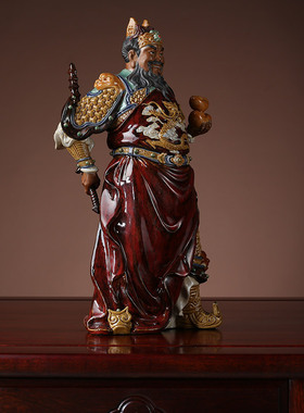 陶瓷工艺商务送礼柜门赵公明摆件