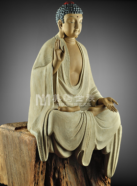 石湾公仔手工艺如来陶瓷装饰品