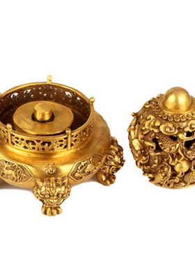 黄铜铜能转动的铜鼎摆件