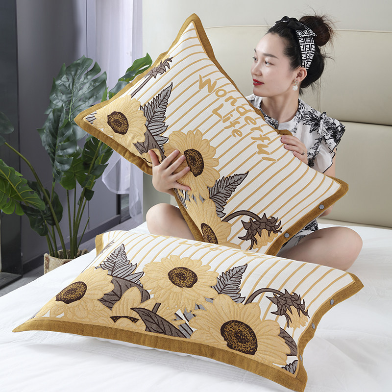 纯棉纱布按扣枕套一对加大加厚宿舍枕头套家用成人透气吸汗枕套,淘宝优惠券,粉丝福利购,淘宝优惠卷