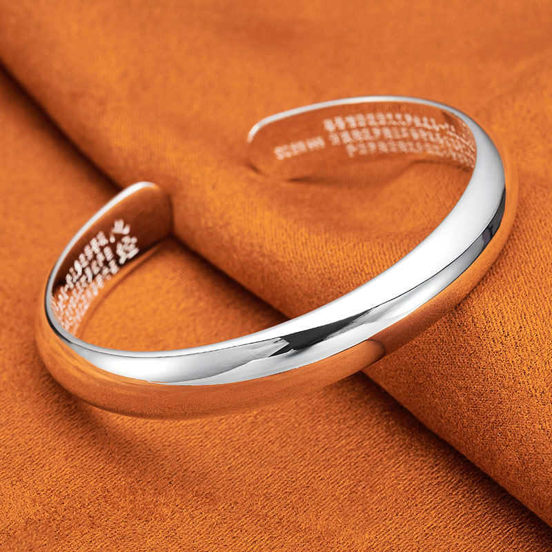 顺钦银楼s999足开口光面子纯银手镯 顺钦银楼手镯