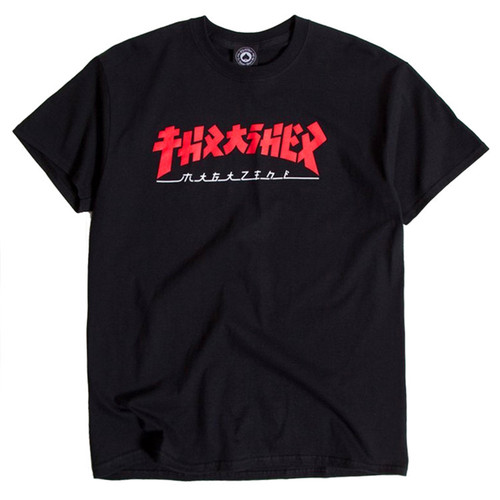 Thrasher 限定新款 Godzilla Tee 哥斯拉火焰日文Logo火焰短袖T恤 - 图3