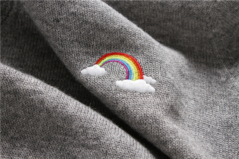 限量 PRAGMATY 彩虹 针织衫 毛衣 开衫 外套 麻棉 混纺 情侣男女 - 图2