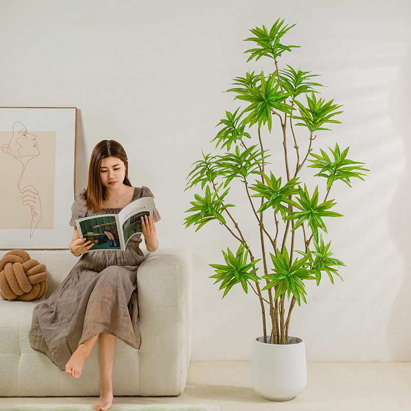 仿真花绿植百合竹高端轻奢仿生植物客厅电视柜落地装饰假盆栽摆件