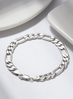 高级感纯银镀18K金费加罗手链