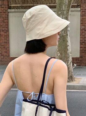 花盆帽遮阳 女防晒明星同款士2023新潮外线网红渔夫帽渔夫帽檐韩
