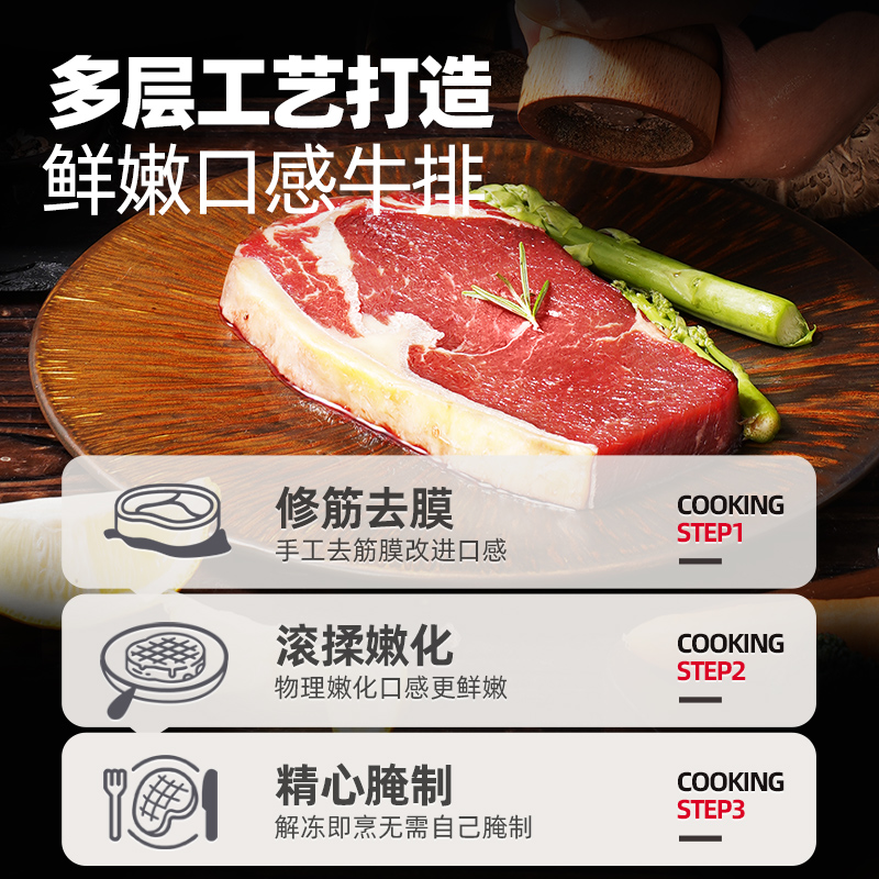 【大希地】牛排新鲜牛肉牛扒原肉切割整10片家庭套餐黑胡椒儿童-图3