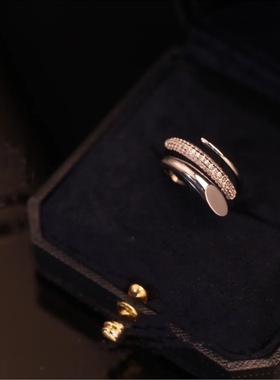 轻奢现小众设计锆石镶嵌多层指环